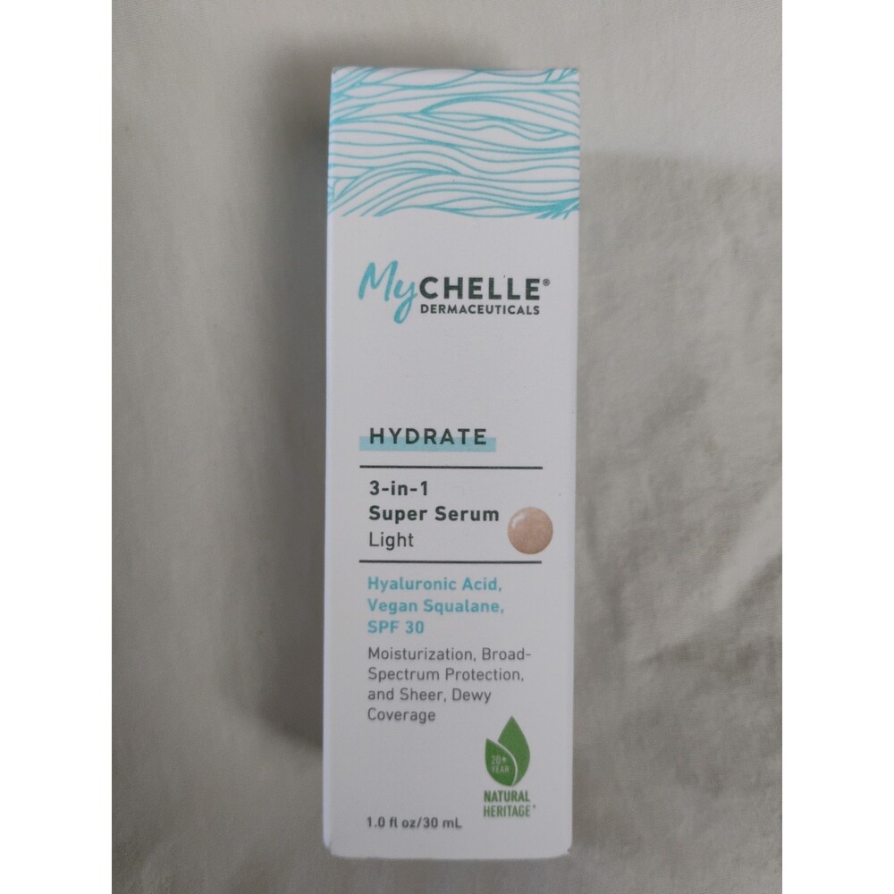 My Chelle 3 In 1 Super Serum Light Hyaluronic Acid,Vegan Squalane,SPF 30 1oz